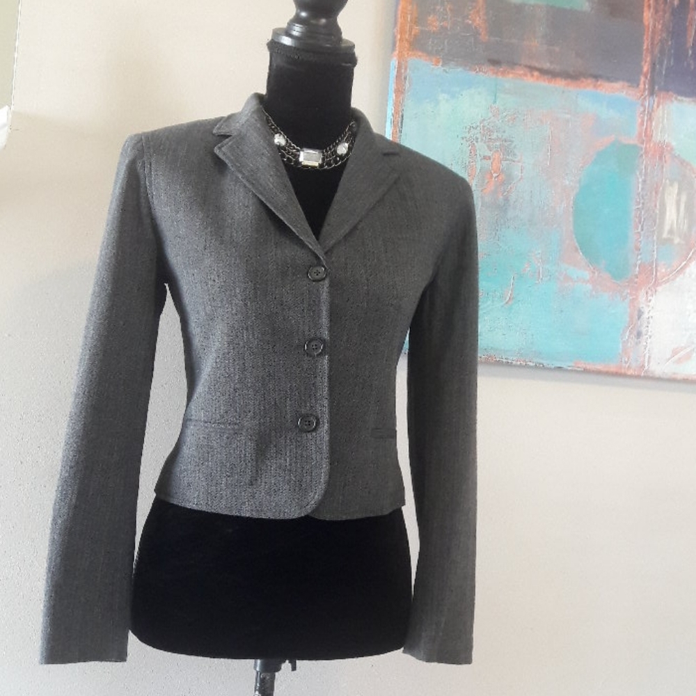 Lauren Ralph Lauren/ Grey/ Cropped Blazer - Picture 5 of 8